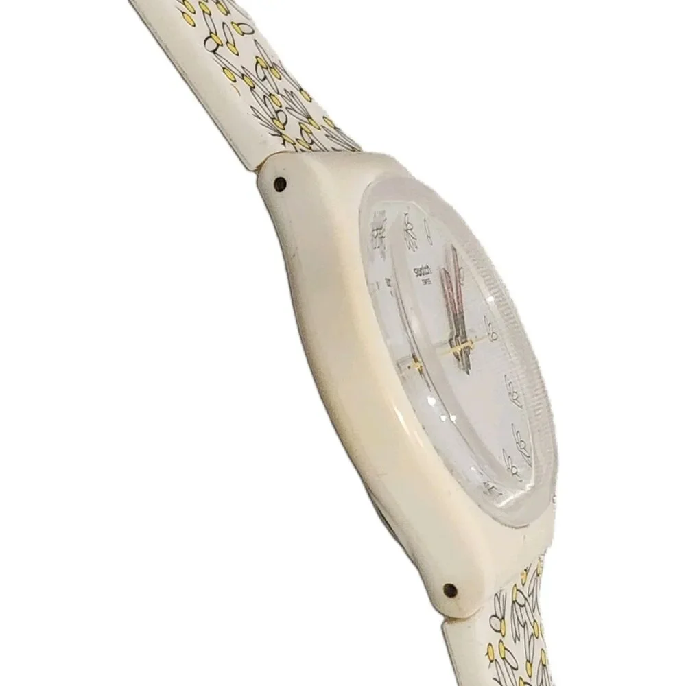 Vintage Swatch Pick Me GW174 Floral Daisy Swiss Watch Needs Battery